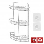 Etajeră colțar triplă pentru baie, MAGIC FIX 742, Crom