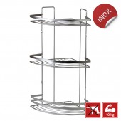 Etajeră colțar triplă pentru baie, MAGIC FIX 742, Inox