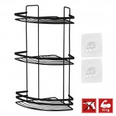 Etajeră colțar triplă pentru baie, MAGIC FIX 742, Neagră