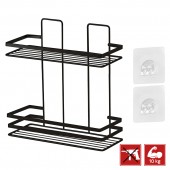 Suport dublu pentru baie, MAGIC FIX 744, Negru