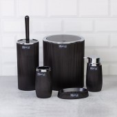 Set baie STRIPE ROUND 478, 5 piese, Negru / Crom