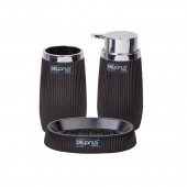 Set baie STRIPE ROUND 479, 3 piese, Negru / Crom