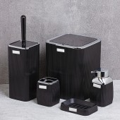 Set baie STRIPE SQUARE 501, 5 piese, Negru / Crom