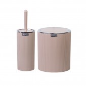 Set baie STRIPE ROUND 484, 2 piese, Cappuccino / Crom