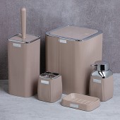 Set baie STRIPE SQUARE 501, 5 piese, Cappuccino / Crom