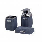 Set baie STRIPE SQUARE 502, 3 piese, Gri / Crom