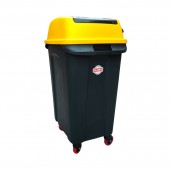 Coș gunoi cu roți HIPPO, 70 L, Antracit/Galben