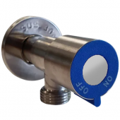 Robinet din INOX sub lavoar mâner albastru HYDROS - 047 Robinet din INOX sub lavoar mâner albastru HYDROS - 047
