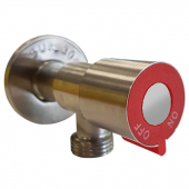 Robinet din INOX sub lavoar mâner roșu HYDROS - 046 Robinet din INOX sub lavoar mâner roșu HYDROS - 046