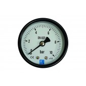 Manometru 0-10 bar, cu conectare în spate (AXIAL), 50 mm - 1/4"