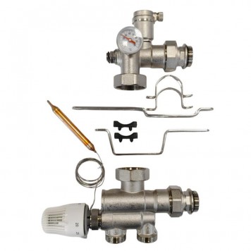 Kit amestec podele calde, intrări verticale 1", FĂRĂ POMPĂ, HYDRO-S