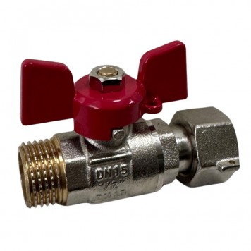 Robinet bilă cu semiolandez  HYDRO-S, FF, fluture - 1/2"x1/2"