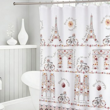 Perdea de baie Tour de France, 180x180, rosu/galben