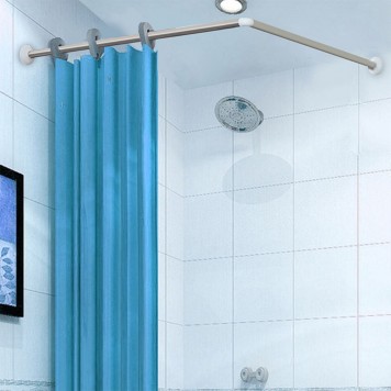 Bară de colț din inox pentru perdea duș 90x90 cm, crom-2