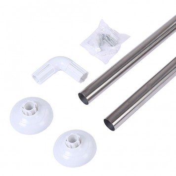 Bară de colț din inox pentru perdea duș 90x90 cm, crom-1