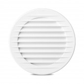 Grilă ventilație rotundă cu plasă, albă - 125 x 148