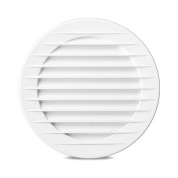 Grilă ventilație rotundă cu plasă, albă - 125 x 148
