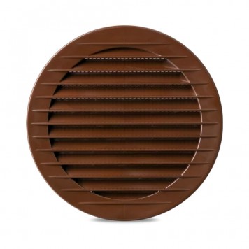 Grilă ventilație rotundă cu plasă, maro - 100 x 128