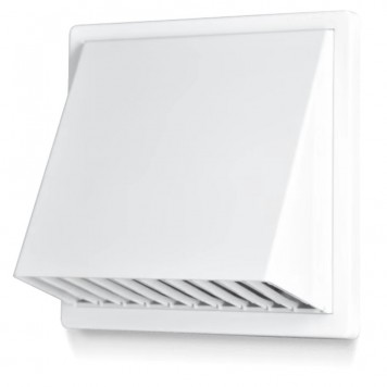 Grilă de evacuare cu clapetă de sens, albă - 100 mm
