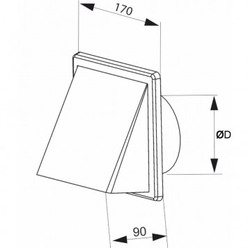 Grilă de evacuare cu clapetă de sens, antracit - 125 mm-1