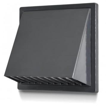 Grilă de evacuare cu clapetă de sens, antracit - 125 mm