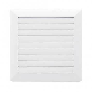 Grilă ventilație din ABS cu jaluzele și șnur Ø100, albă-1