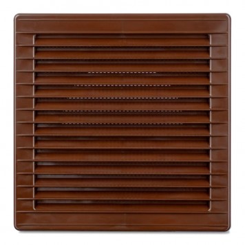 Grilă ventilație pătrată din ABS, cu plasă 170x170  Ø100 maro