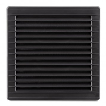 Grilă ventilație pătrată din ABS, cu plasă 170x170  Ø100 antracit