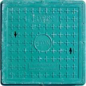 Capac canalizare plastic patrat, 700x700, 1t - VERDE - 700x700