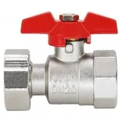 Robinet bilă cu semiolandez  HYDRO-S, FF, fluture - 1"x1"