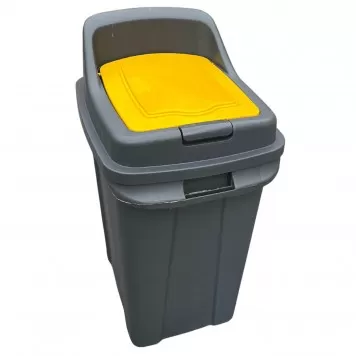 Coș gunoi reciclare cu capac, pentru plastic, 70 L