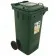Tomberon din plastic cu roți și capac, 120 L, Verde