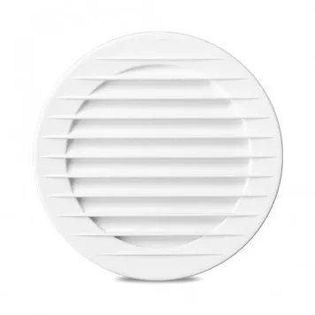 Grilă ventilație rotundă cu plasă, albă - 100 x 128